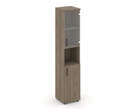 Шкаф высокий узкий с нишей прозр. стекло правый 400x400x1982 Стайл Проджект / Style Project images