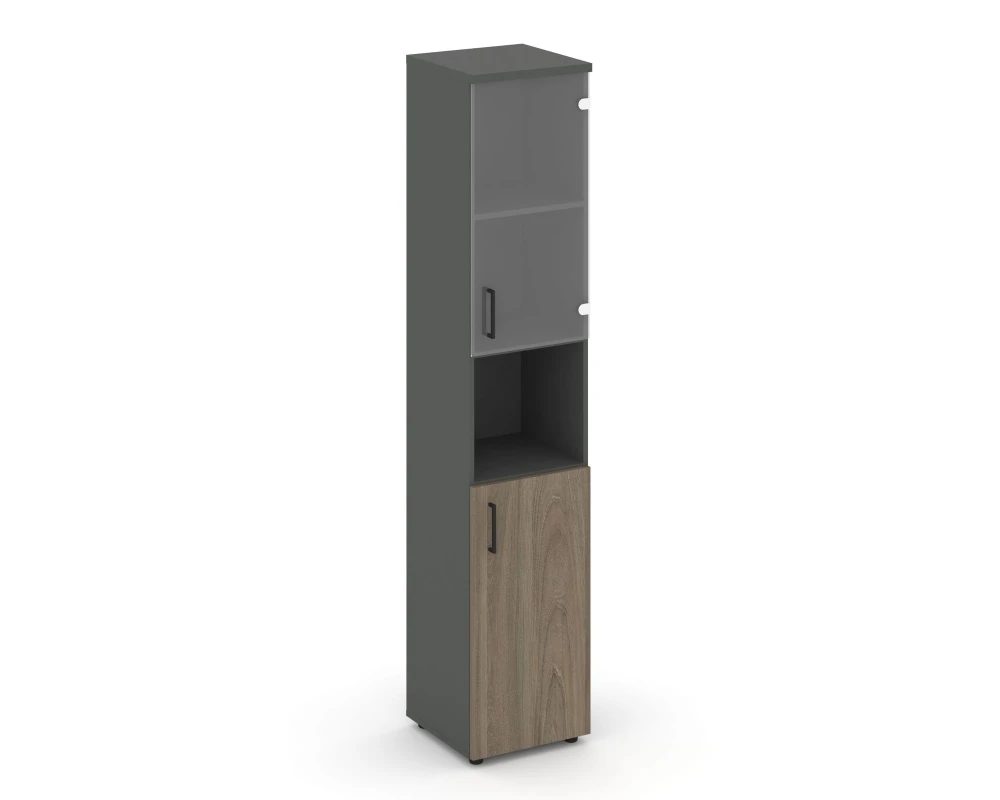 Шкаф высокий узкий с нишей прозр. стекло правый 400x400x1982 Стайл Проджект / Style Project