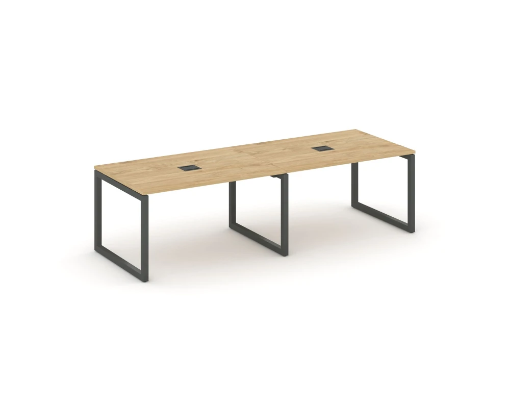 Стол переговорный на О-образном каркасе 50 мм с лючком 3160x980x750 Стайл Проджект / Style Project