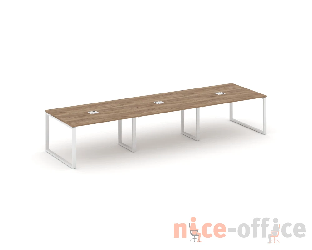 Стол переговорный на О-образном каркасе 60 мм с лючком 4410x1180x750 Стайл Проджект / Style Project