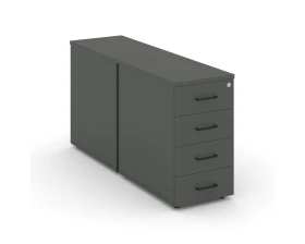 Тумба опорная/приставная с ящиками 416x1232x750 Стайл Проджект / Style Project images