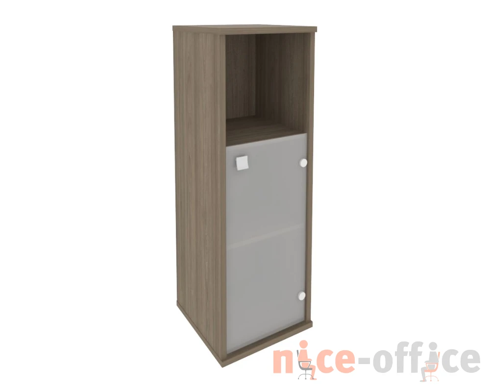 Шкаф средний узкий 1 низкая дверь стекло правый 412x410x1215 Стайл Систем / Style System