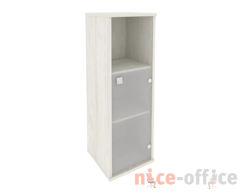 Шкаф средний узкий 1 низкая дверь стекло правый 412x410x1215 Стайл Систем / Style System