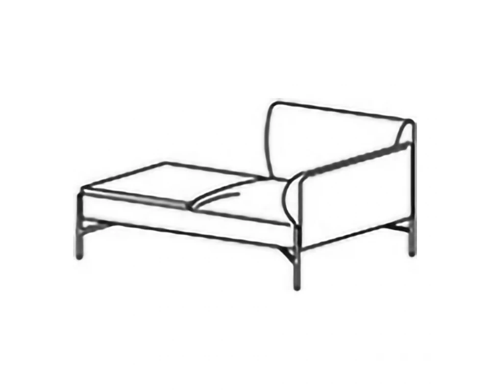 Двухместная секция со столиком, п/л слева Toscana