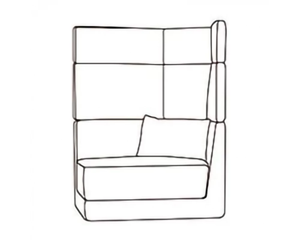 Модуль одноместный с 3-яр. спинкой, левый