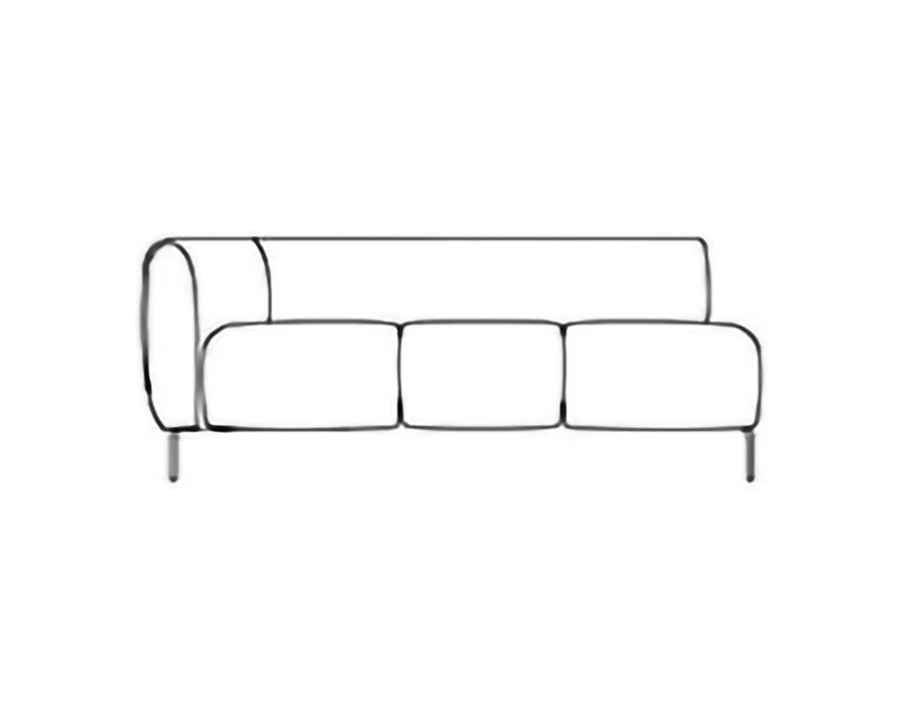 Модуль трехместный п/л справа Fold