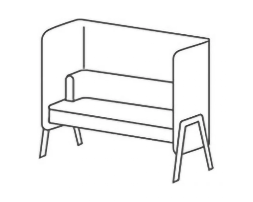 Секция высокая с диваном 140 на металлич.опорах Morgan