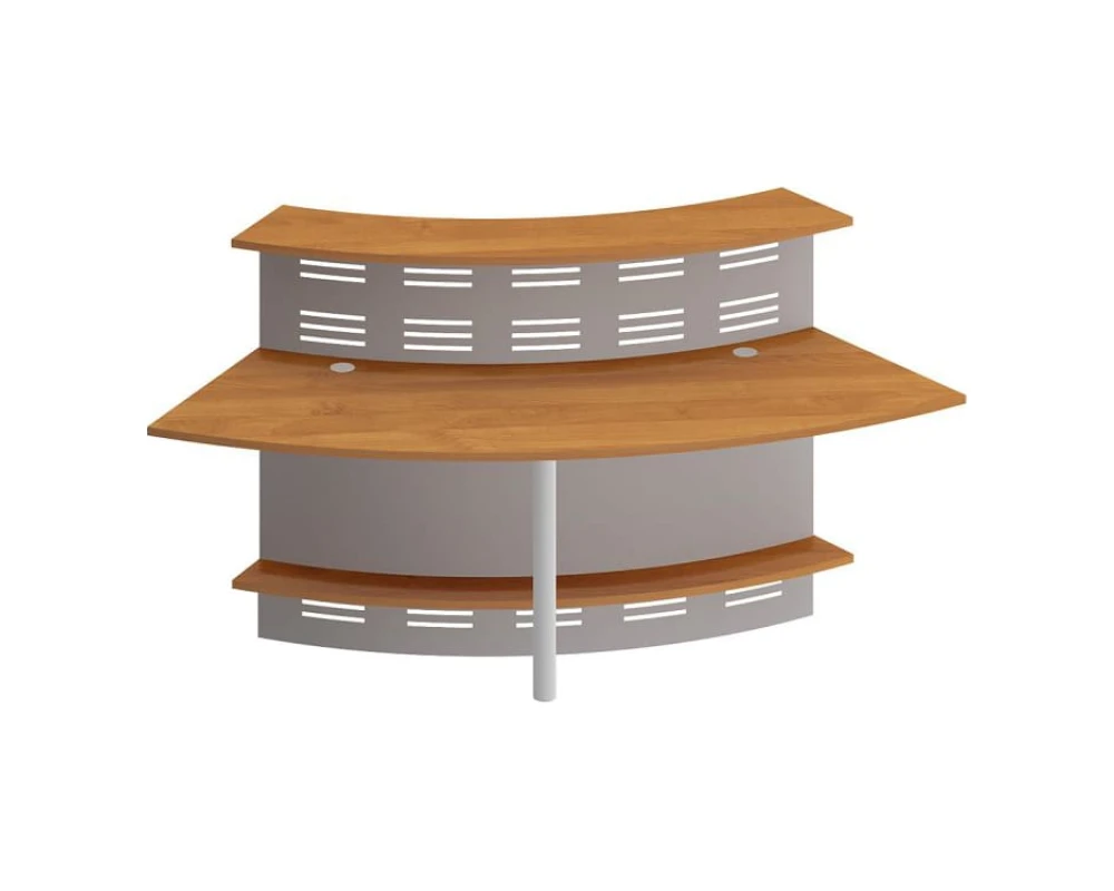 Модуль ресепшен с опорой и экраном угловой 60 грд изогнутый внутрь Formula