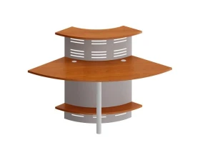 Модуль ресепшен с опорой и экраном угловой 90 грд изогнутый внутрь Formula images