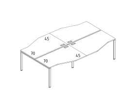 Рабочая станция на металлокаркасе UNO из столов Техно (4х140) A4.PRO images