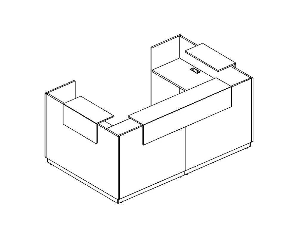Стойка ресепшн П-образная 245x155x115 A4