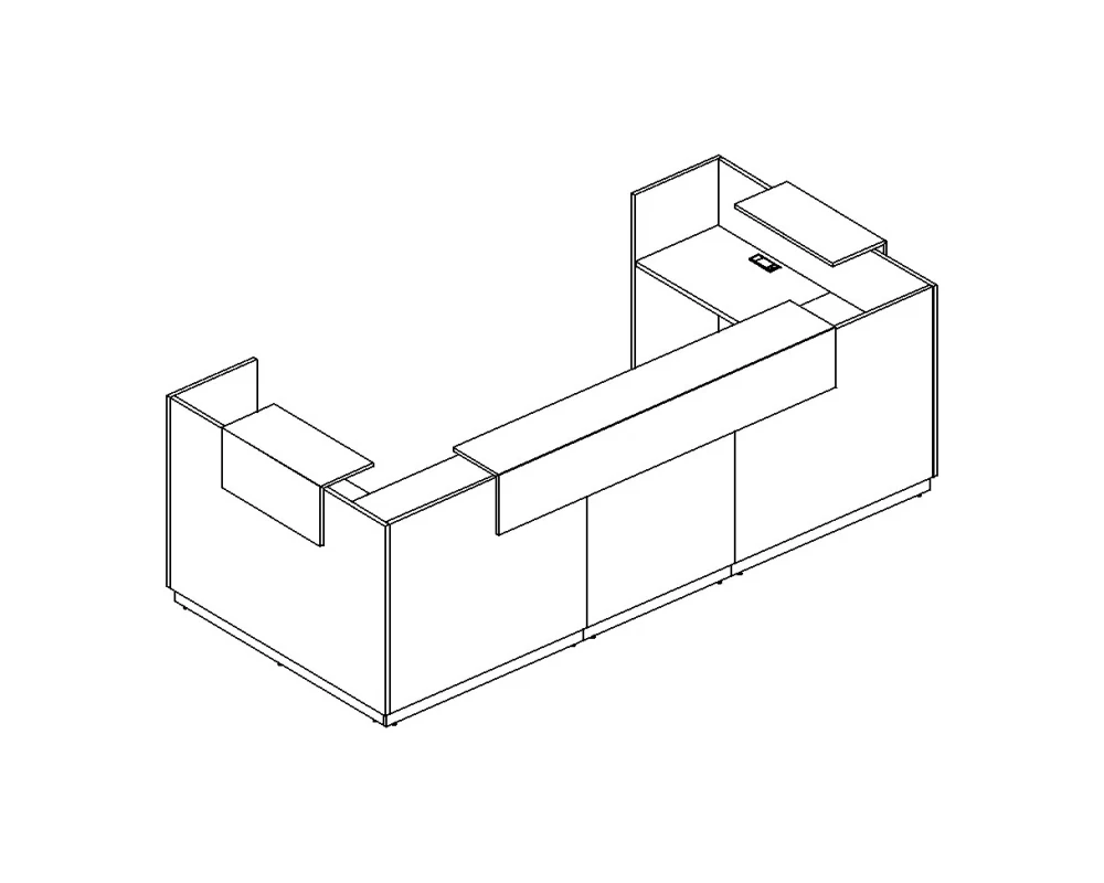 Стойка ресепшн П-образная 335x155x115 A4
