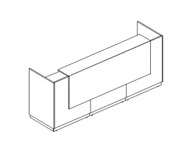 Стойка ресепшн прямая (полка высокая) 275x73x115 A4 images