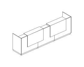 Стойка ресепшн прямая (полка высокая) 365x73x115 A4 images