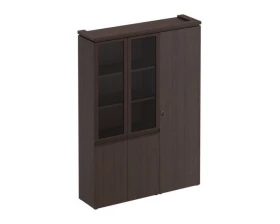 Шкаф комбинированный со стеклом для одежды узкий МК 358 ДА Mark images