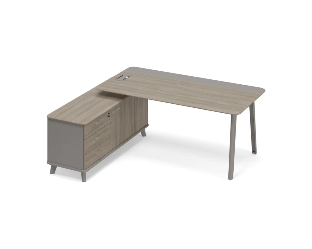 Стол комбинированный левый с тумбой (тип 1) Time Metal