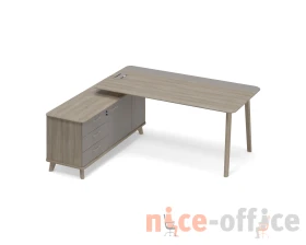 Стол комбинированный c тумбой левый (тип 1) WOOD Time Wood images