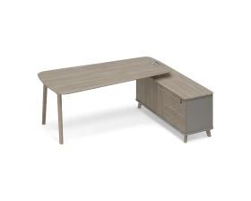 Стол на опорной тумбе правый (тип 3) WOOD Time Wood images