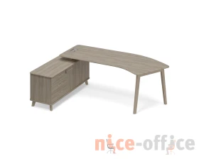 Стол на тумбе левый (тип 5) WOOD эргономичный Time Wood images