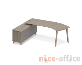 Стол на тумбе левый (тип 5) WOOD эргономичный Time Wood images