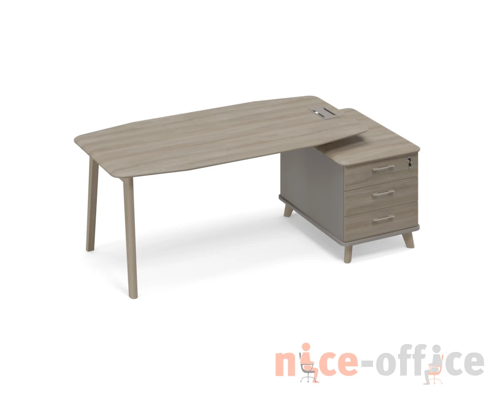 Стол на тумбе малой (тип 2) WOOD для руководителя Time Wood