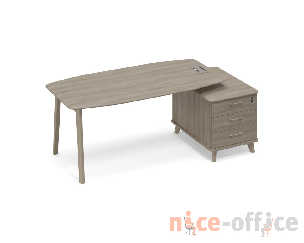 Стол на тумбе малой (тип 2) WOOD для руководителя Time Wood