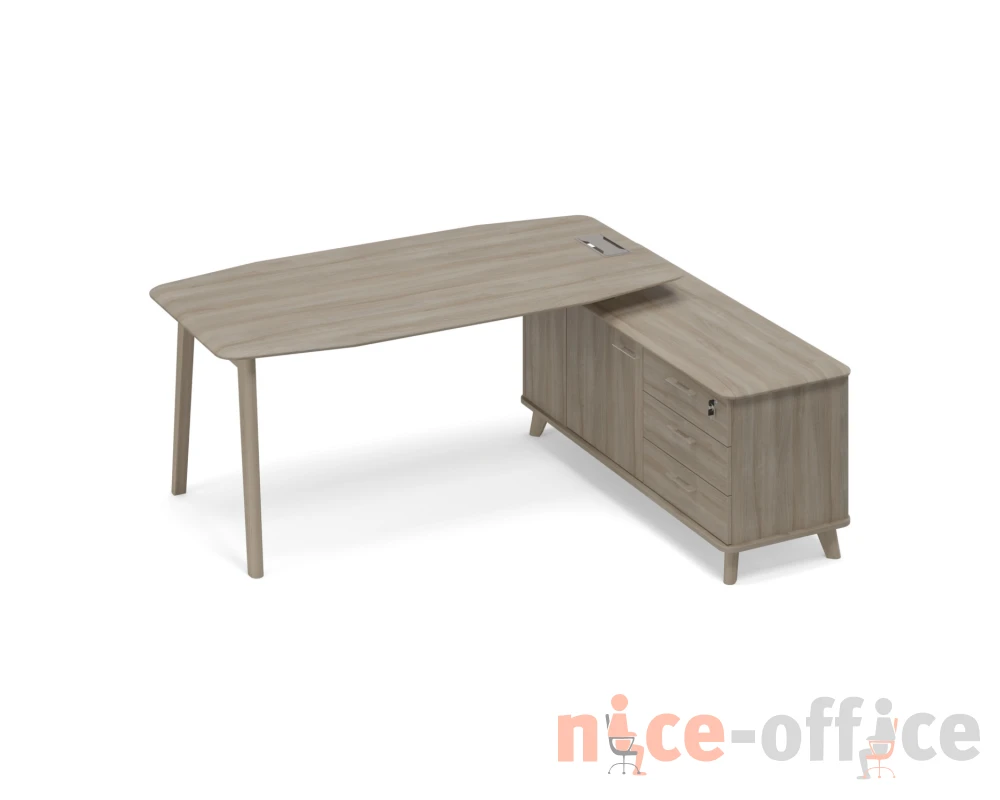 Стол правый на тумбе тип 2 WOOD для руководителя Time Wood