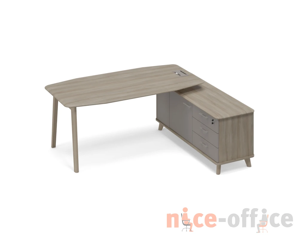 Стол правый на тумбе тип 2 WOOD для руководителя Time Wood