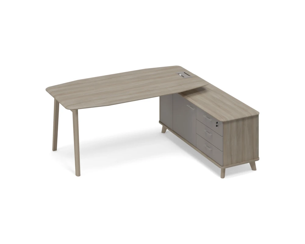 Стол правый на тумбе тип 2 WOOD для руководителя Time Wood
