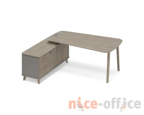 Стoл руководителя на опорной тумбе левый (тип 3) WOOD Time Wood images