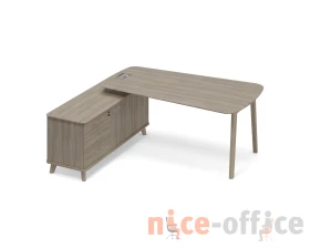 Стoл руководителя на опорной тумбе левый (тип 3) WOOD Time Wood images