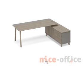 Стол руководителя с опорной тумбой правый (тип 1) WOOD Time Wood images