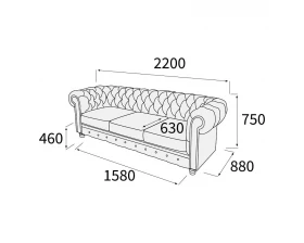 Диван 3-х местный Альфа Честер images