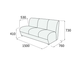 Модуль 3-х местный без подлокотников Альфа Люкс images