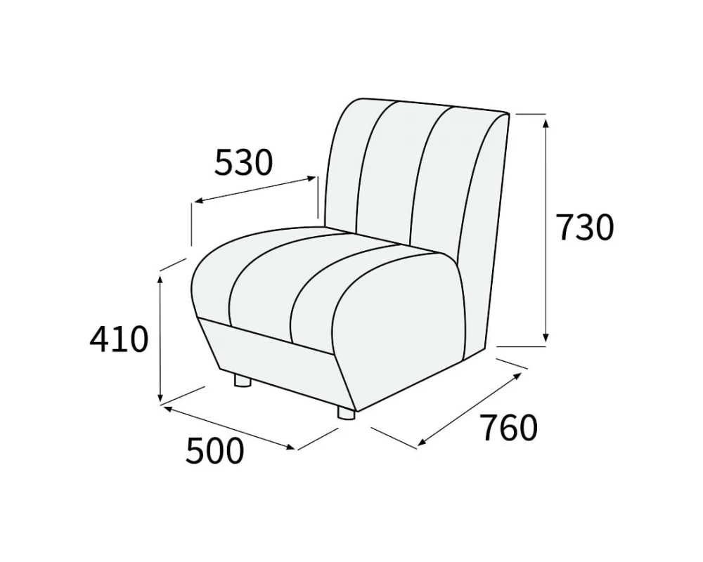 Модуль 1-но местный без подлокотников Альфа Люкс