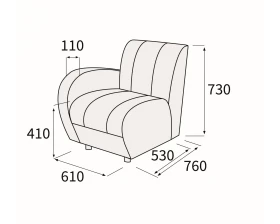 Модуль 1-номест. с левым подлок-ком Альфа Люкс images