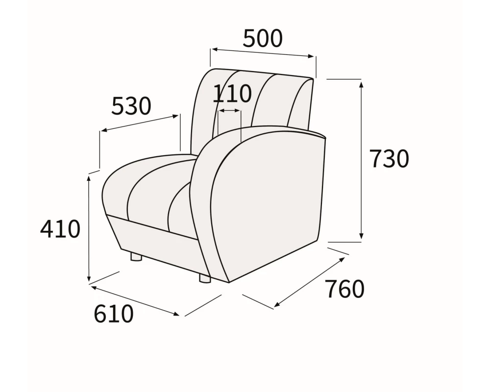 Модуль 1-номест. с правым подлок-ком Альфа Люкс