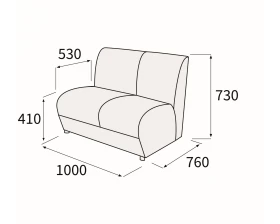 Модуль 2-х местный без подлокотников Альфа Люкс images