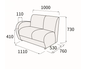 Модуль 2-хмест. с левым подлок-ком Альфа Люкс images