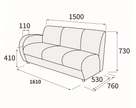 Модуль 3-хмест. с левым подлок-ком Альфа Люкс images