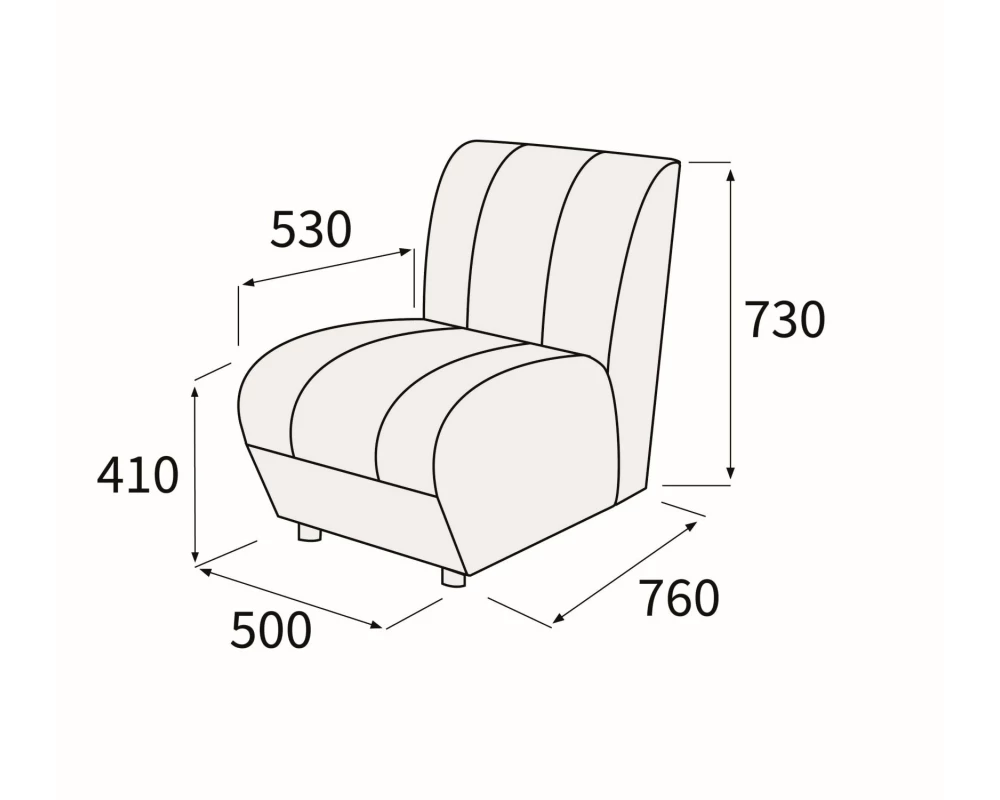 Модуль 1-но местный без подлокотников Альфа Люкс