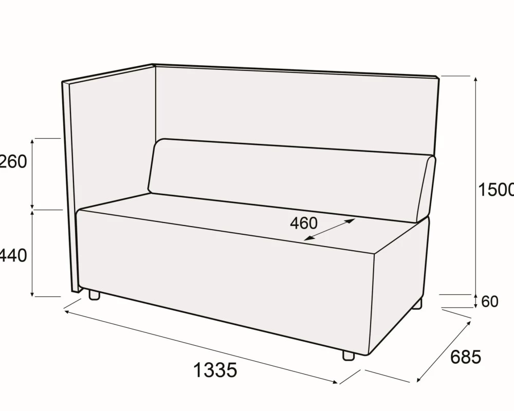 Модуль 2-х мест. с левым подл-комкупе Гамма купе