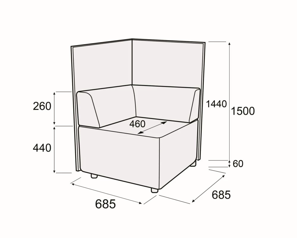 Модуль угловой купе Гамма купе
