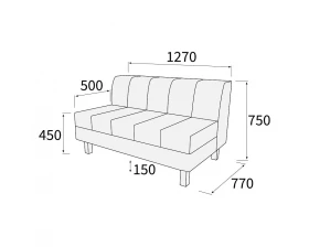 Модуль 2-х местный без подлокотников Лима images