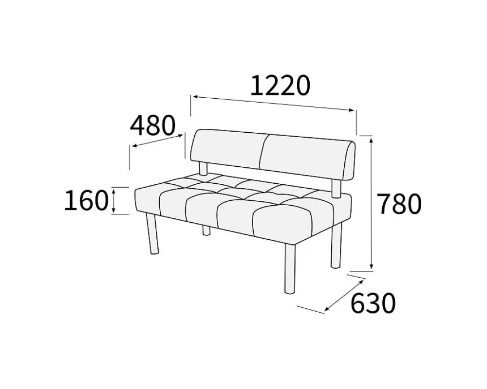 Модуль 2-х местный без подлокотников Спринт