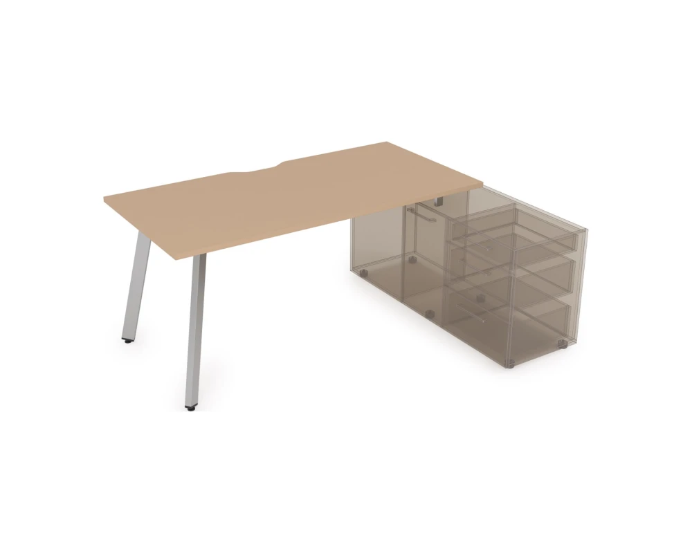 Стол с тумбой опорной, с вырезом (1400x800x750) АРРЕДО / ARREDO