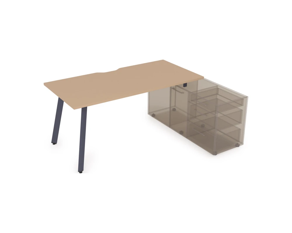 Стол с тумбой опорной, с вырезом (1400x800x750) АРРЕДО / ARREDO