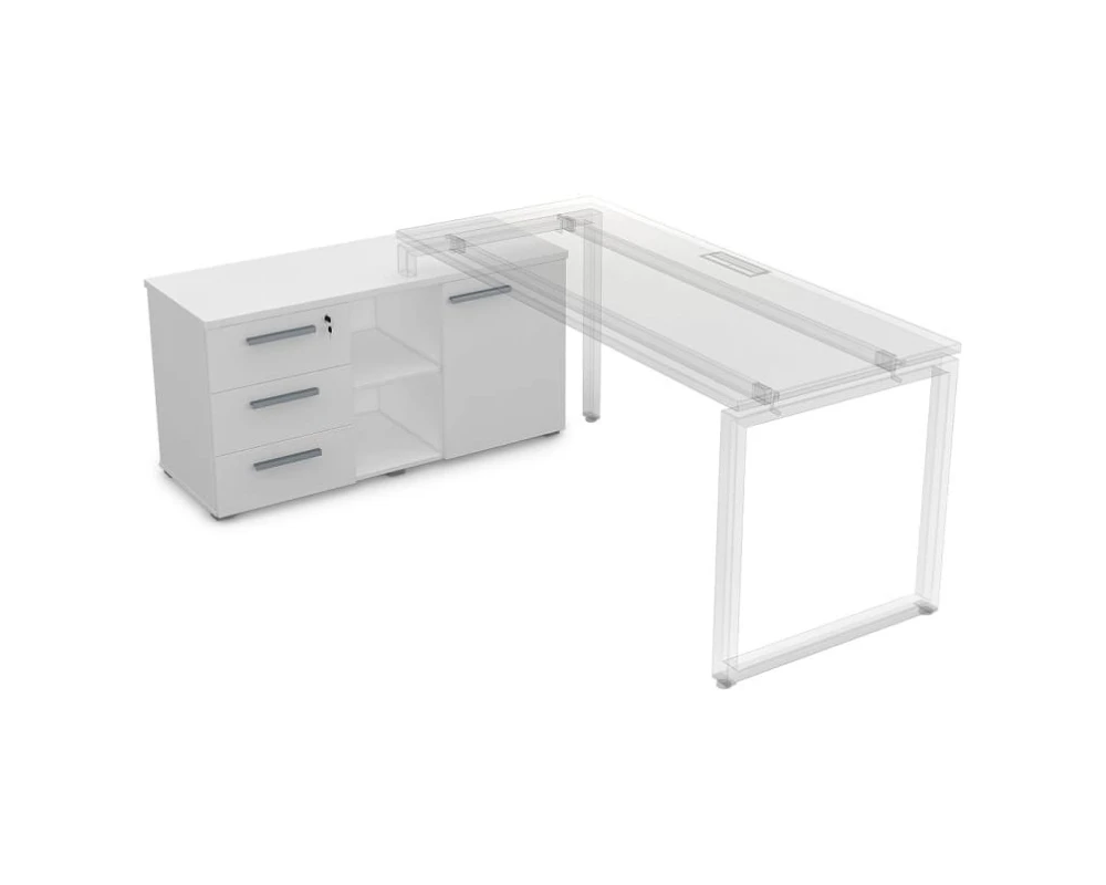 Тумба с 3-мя ящиками и дверкой (1200*450*620) 9Т.006 GLOSS