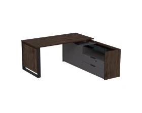 Стол рабочий на опорной двусост тумбе, с ящ (метаб), с код замком 1660x1768(800)x750 МАГНЕТИК / MAGNETIC images