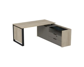 Стол рабочий на опорной двусост тумбе, с ящ, с код замком 1660x1768(800)x750 МАГНЕТИК / MAGNETIC images